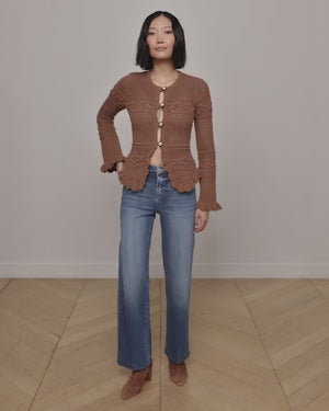 
            
                Load and play video in Gallery viewer, L&amp;#39;Agence Kiva Open Stitch Ruffle Cardigan
            
        