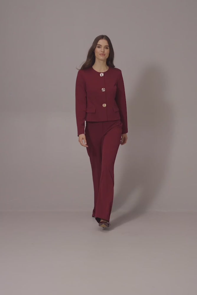 
            
                Load and play video in Gallery viewer, Joseph Ribkoff Scuba Crepe Boxy Blazer, Merlot
            
        