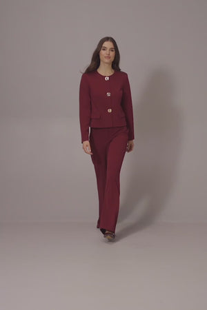 
            
                Load and play video in Gallery viewer, Joseph Ribkoff Scuba Crepe Boxy Blazer, Merlot
            
        