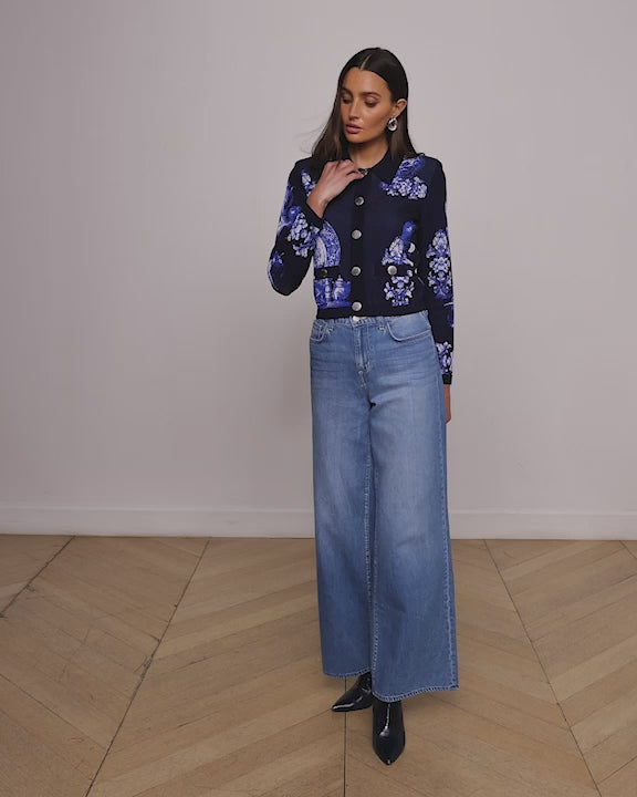 
            
                Load and play video in Gallery viewer, L&amp;#39;Agence Osiris Jacquard Collared Cardigan
            
        