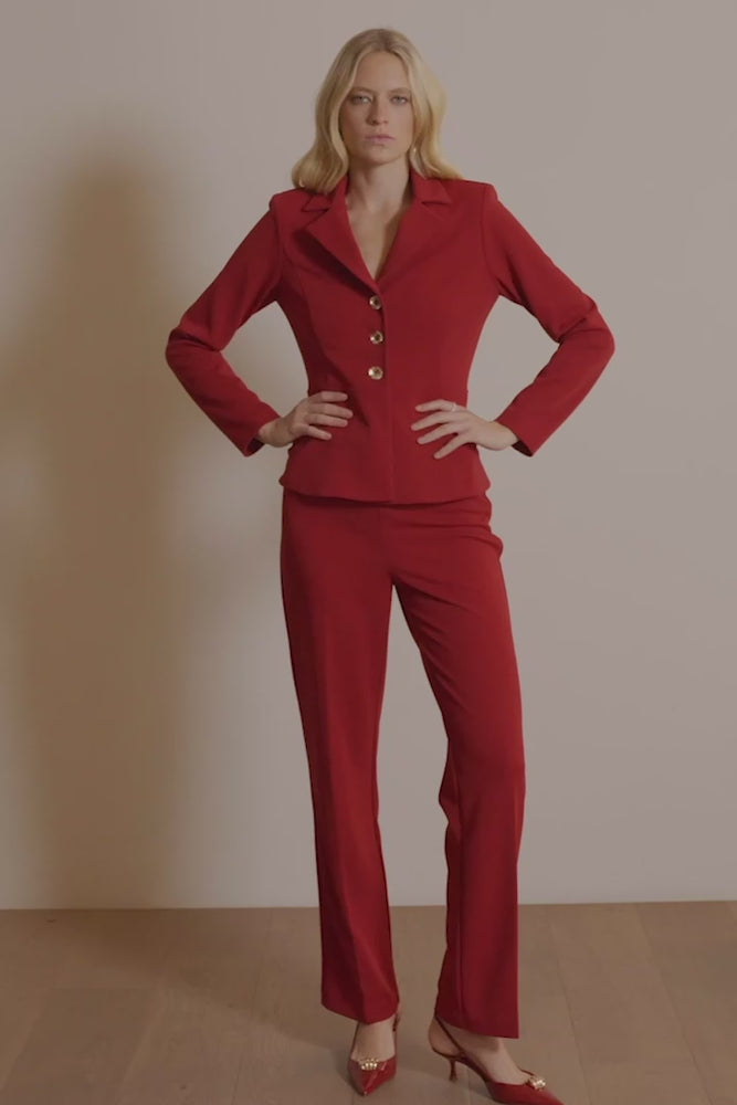 
            
                Load and play video in Gallery viewer, Joseph Ribkoff Scuba Crepe Wide Leg Pull On Pants, Deep Cherry
            
        
