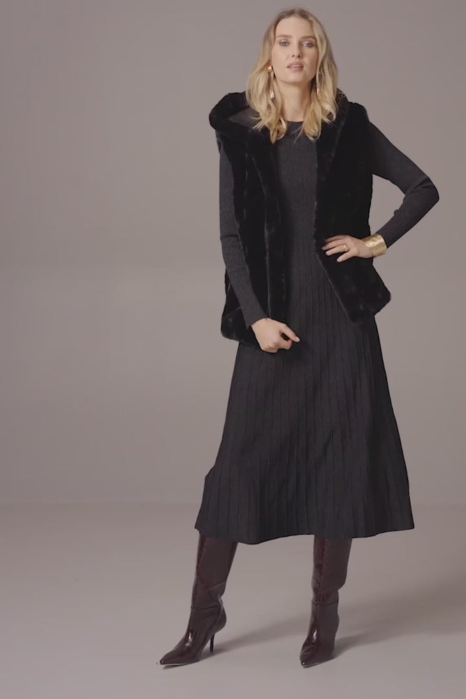
            
                Load and play video in Gallery viewer, Joseph Ribkoff Knit Fit and Flare Crew Neck Dress
            
        