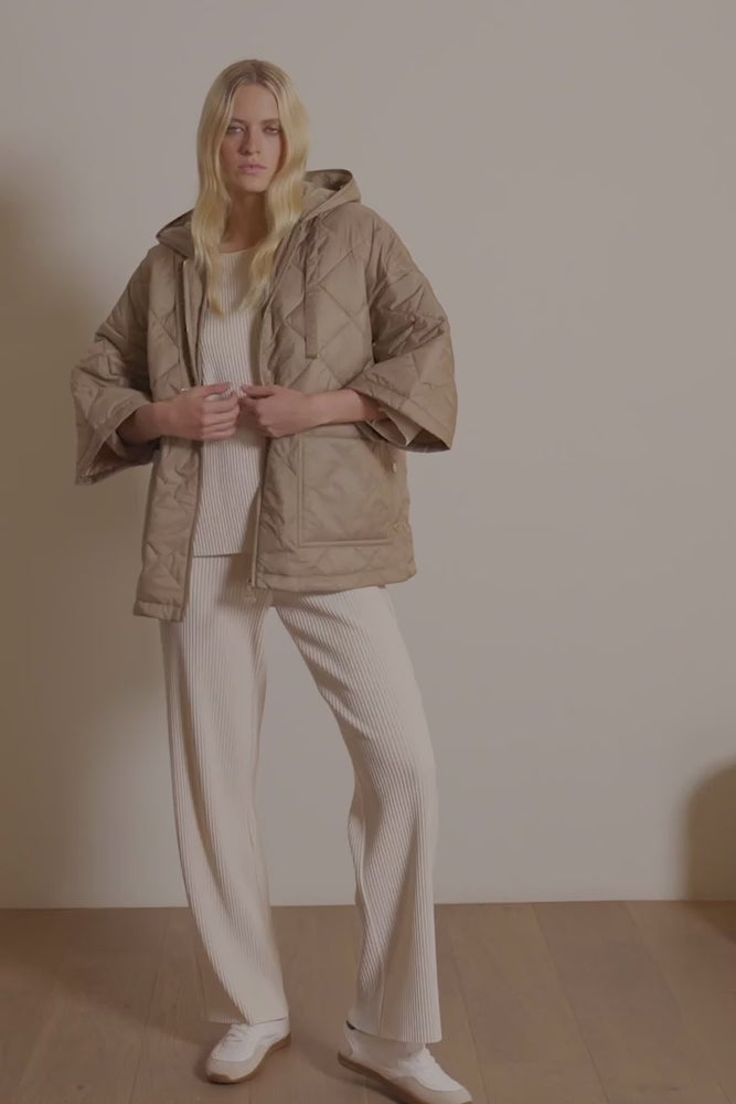 
            
                Load and play video in Gallery viewer, Joseph Ribkoff Woven Diamond Quilt Hooded Jacket
            
        