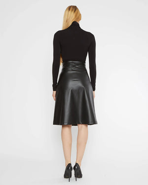 Ripley Rader Vegan Leather A-Line Midi Skirt, Black - Final Sale