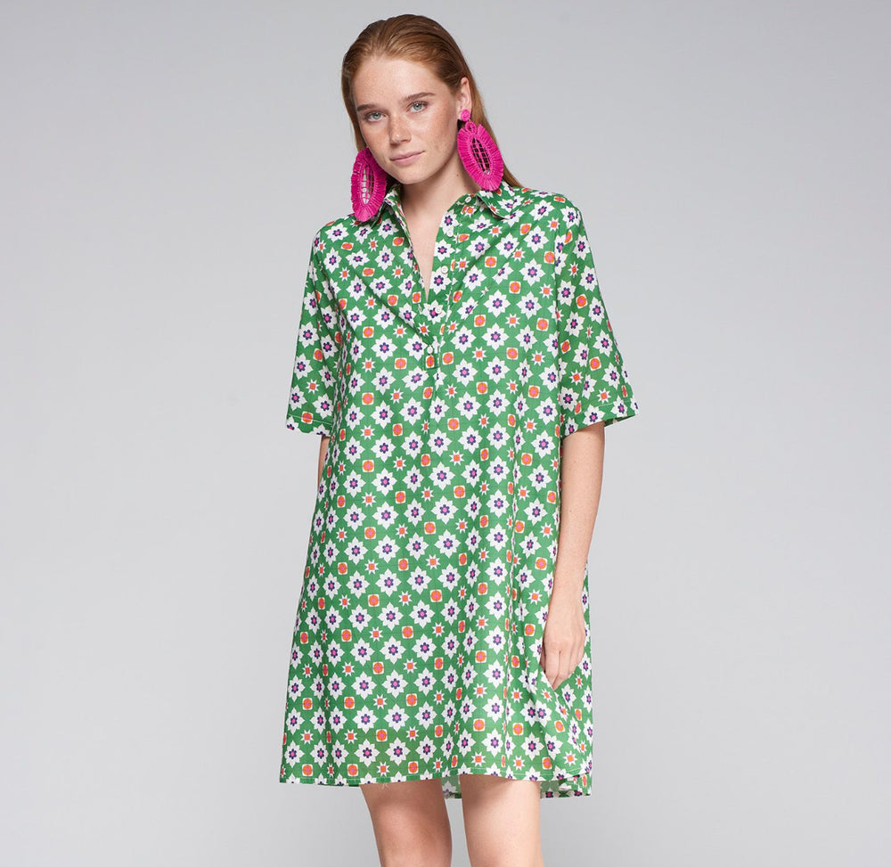 Vilagallo Tyanna Geometric Print Dress