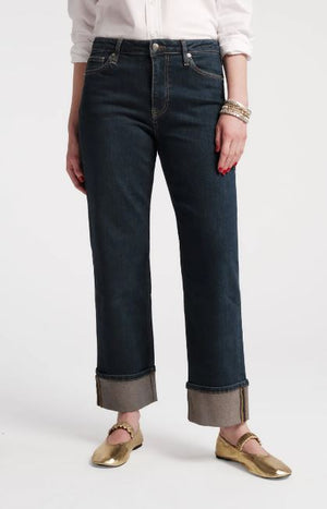 Frances Valentine Smarty Cuffed Jean, Solid Denim