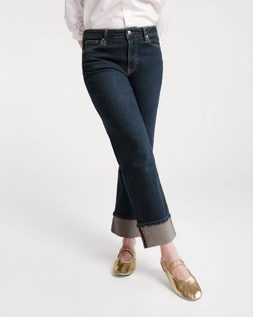 Frances Valentine Smarty Cuffed Jean, Solid Denim