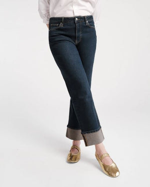 Frances Valentine Smarty Cuffed Jean, Solid Denim