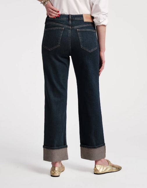 Frances Valentine Smarty Cuffed Jean, Solid Denim