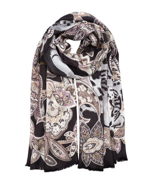 Echo Snow Leopard Silk Wrap, Available in 2 Colors