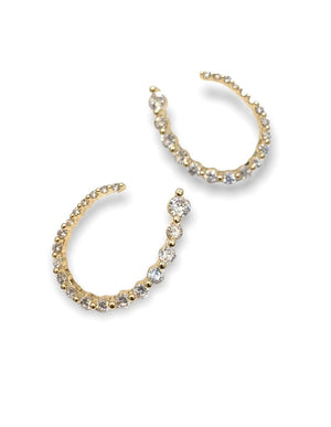 Theia Jewelry Star Side Hoop, Available in 2 Colors