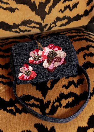 Frances Valentine Tini Beaded Bag, Paradise Poppy