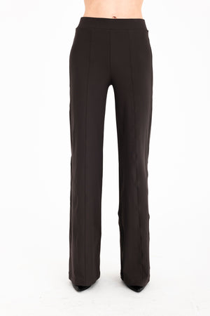 Elaine Kim Rubie Tech Stretch Wide Leg Pants, Cocoa