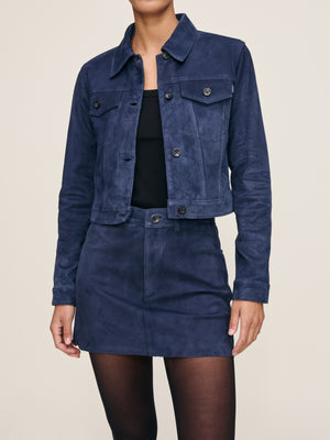 DL1961 Vika Jacket, Navy Suede