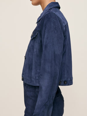 DL1961 Vika Jacket, Navy Suede