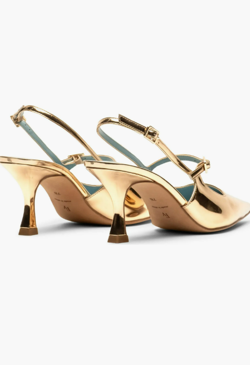 Frances Valentine Vivi Pump with Buckle, Vegan Mirror