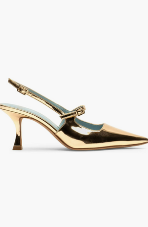 Frances Valentine Vivi Pump with Buckle, Vegan Mirror