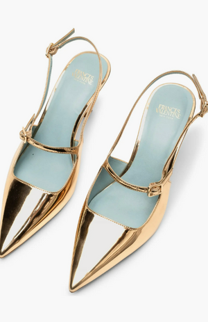 Frances Valentine Vivi Pump with Buckle, Vegan Mirror