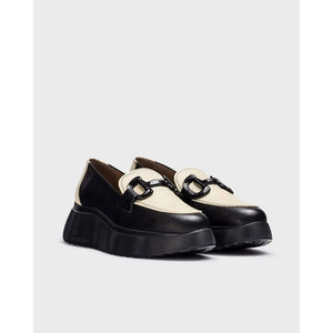 Wonders Montreal Platform Loafer, Black/Cream