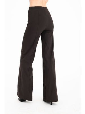 Elaine Kim Rubie Tech Stretch Wide Leg Pants, Cocoa