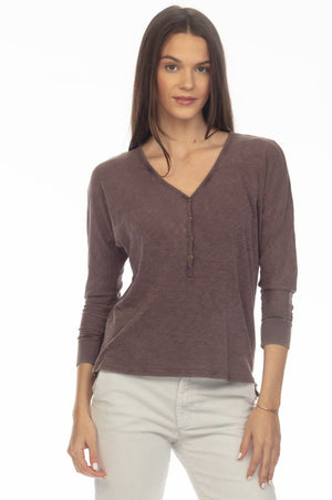 Hello Nite Wynn 3/4 Sleeve Henley