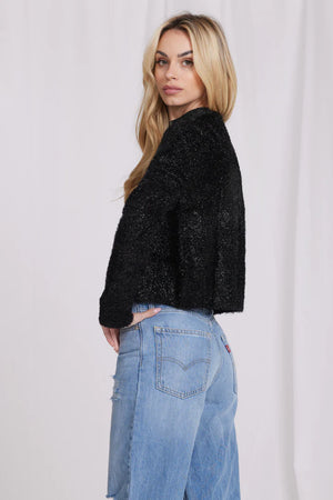 Minnie Rose Shimmer Cropped Cardigan