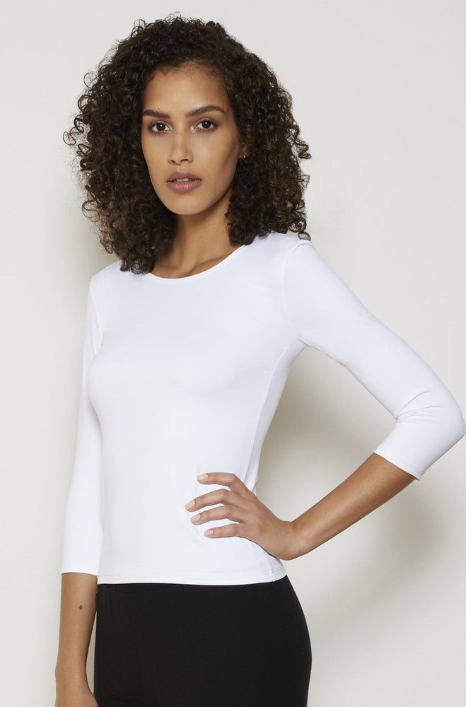 Only Hearts Delicious 3/4 Sleeve Crew Neck, White