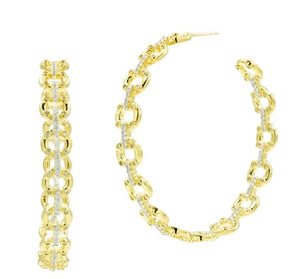 Freida Rothman Chain Link Hoop Earrings