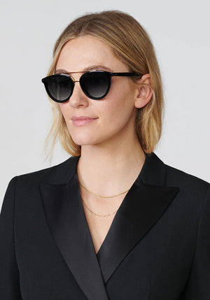 Krewe Clio Nylon Black + Shadow 24K Sunglasses