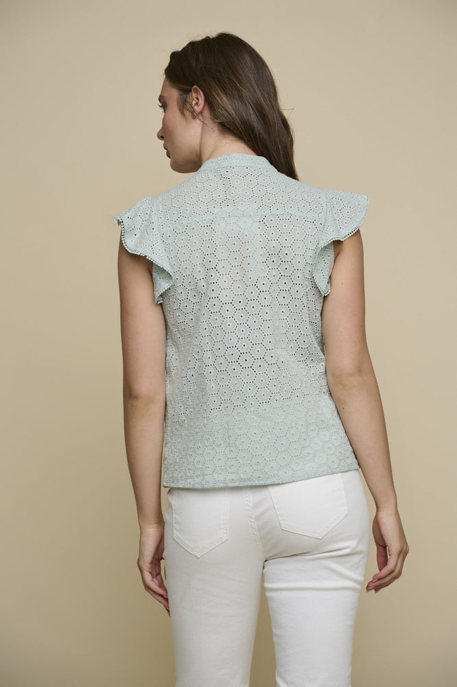 
            
                Load image into Gallery viewer, Rino &amp;amp; Pelle Ganet Eyelet Ruffle Blouse
            
        