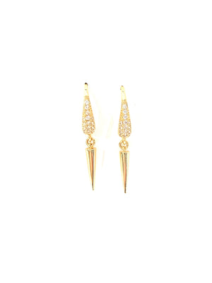 Erin Steele Jewelry Pave CZ Wide Hook Earrings w/ Spikes