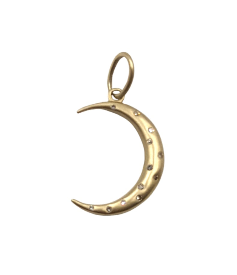
            
                Load image into Gallery viewer, Liza Beth Jewelry Sprinkle Diamond Crescent Moon Charm
            
        