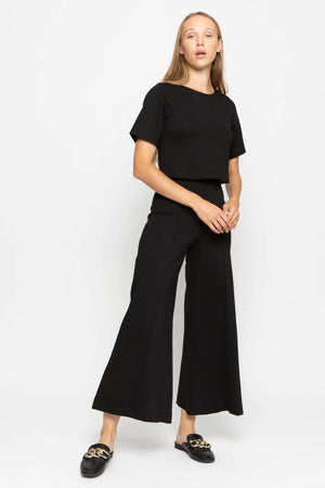 
            
                Load image into Gallery viewer, Ripley Rader Ponte Knit Wide Leg Pant Ankle Edit, Black
            
        