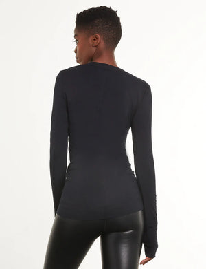 Commando Butter Long Sleeve V-Neck, Black