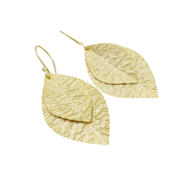 
            
                Load image into Gallery viewer, Erin Gray Cabo Double Leaf Earring in Gold Foil
            
        