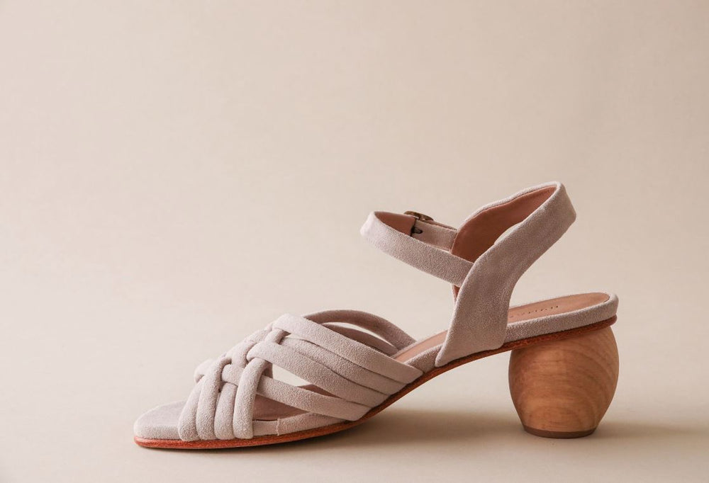 
            
                Load image into Gallery viewer, Huma Blanco Heather Sandal with Woven Suede Straps
            
        