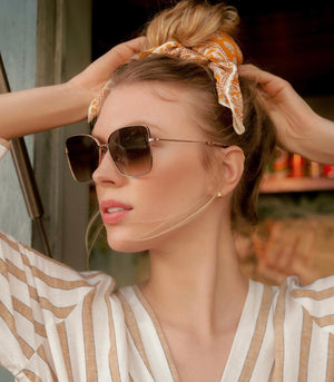 Krewe Dolly Matte Black Fade + 24K Mirrored Sunglasses